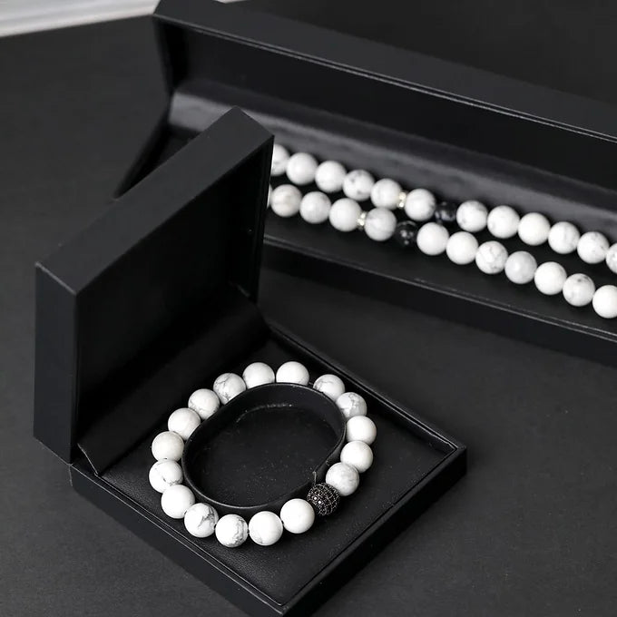 Black and White Howlite Tasbih & Bracelet Set