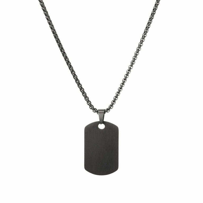 Black Dog Tag Necklace