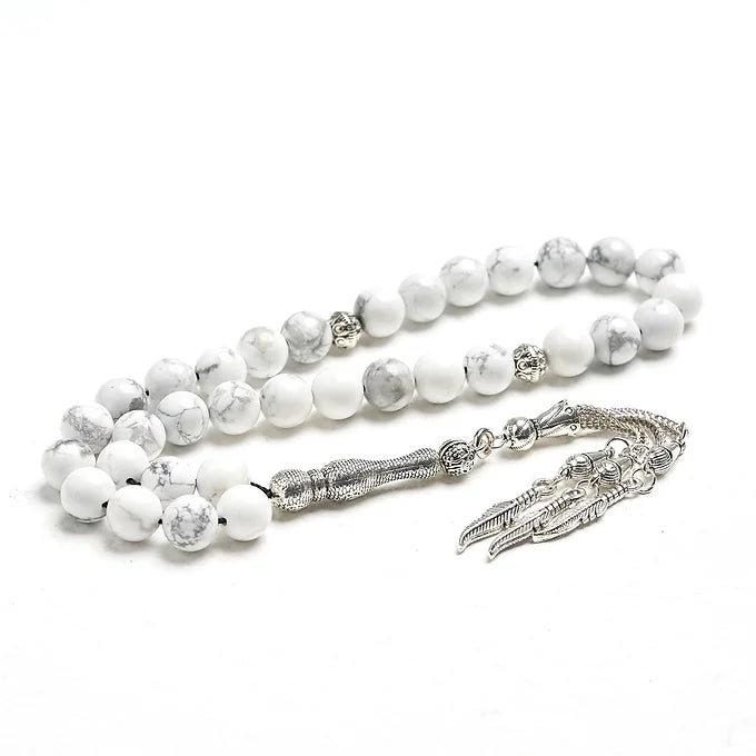 Silver & White Howlite Tasbih